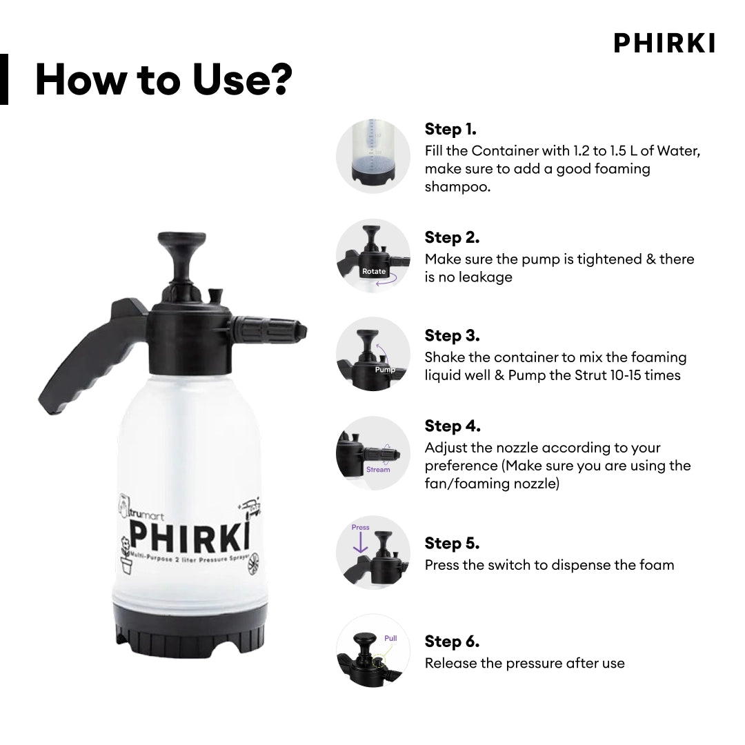 Phirki 2L Foam Sprayer for Car & Bike