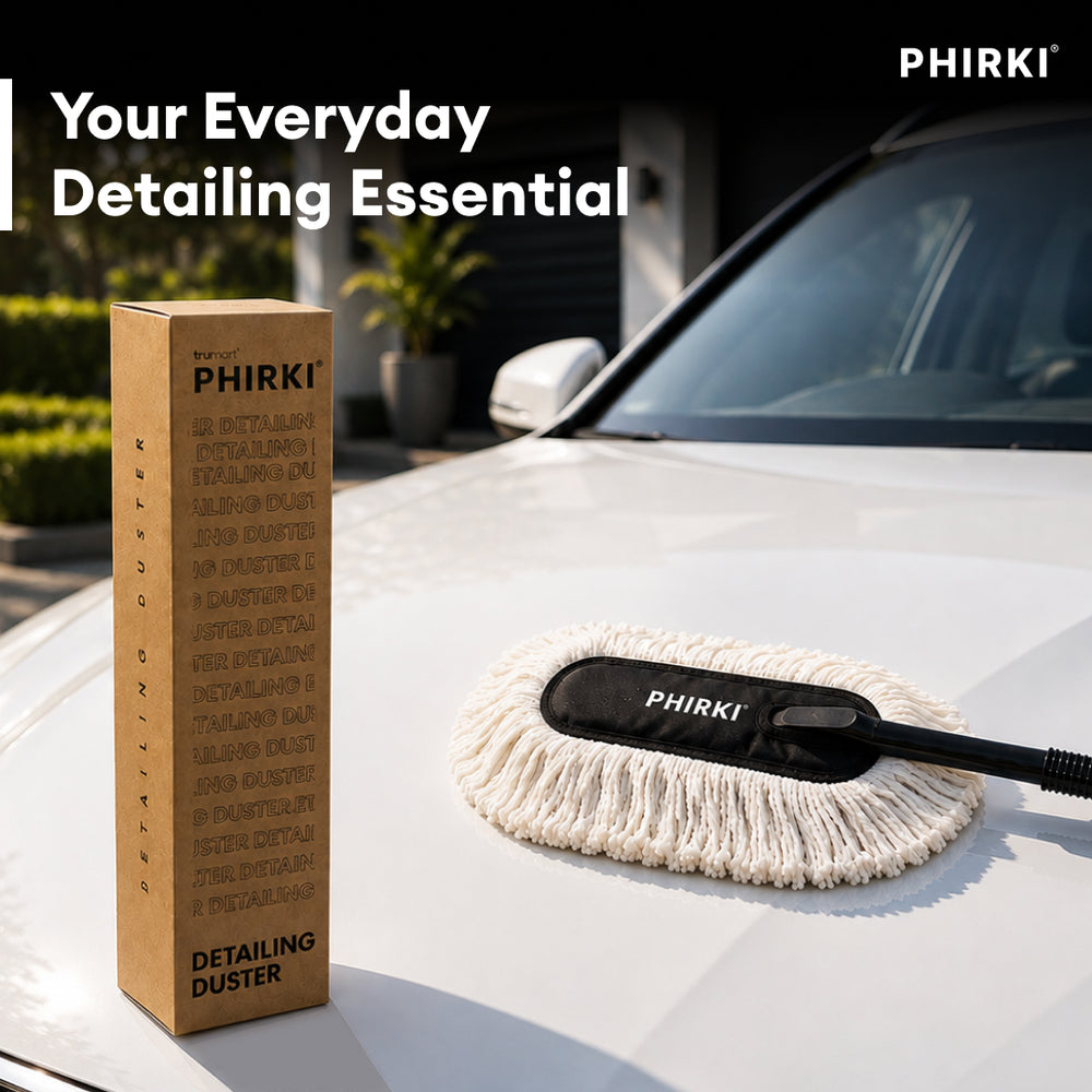 Phirki Car Duster - Lint-Free & Scratch-Free Car Cleaner Brush with Long Handle