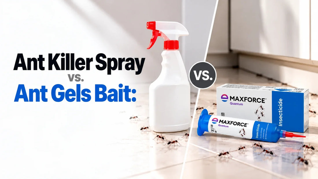 Hero banner for the blog: Ant Killer Spray vs Ant Gel Bait