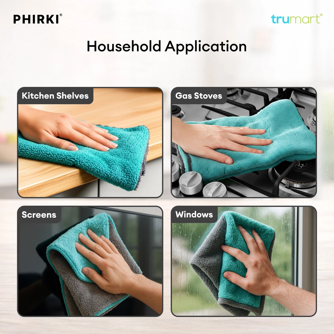 Phirki Premium 1200 GSM Microfiber Car Cleaning Cloth