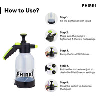 PHIRKI spray bottle with usage instructions on a white background