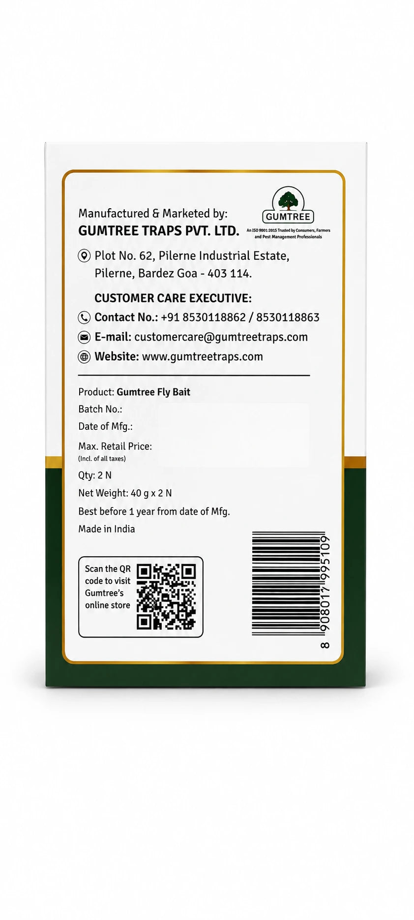 Gumtree Fly Trapp Bait Powder for Housefly Control | 2 x 40g