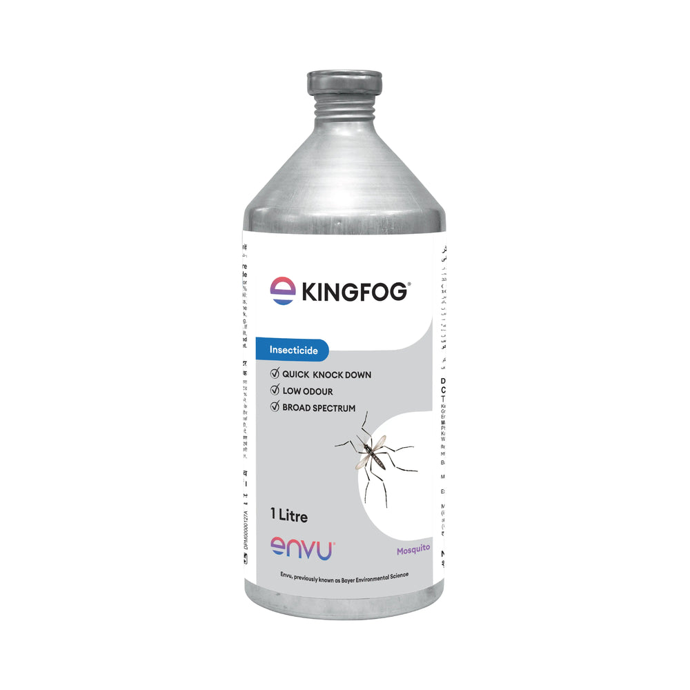 KingFog insecticide bottle with label on a white background