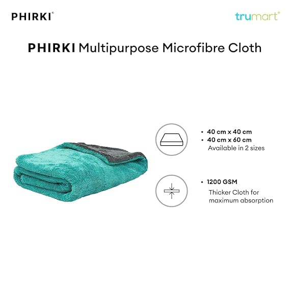 Phirki Microfiber Cloth for Car – 1200 GSM