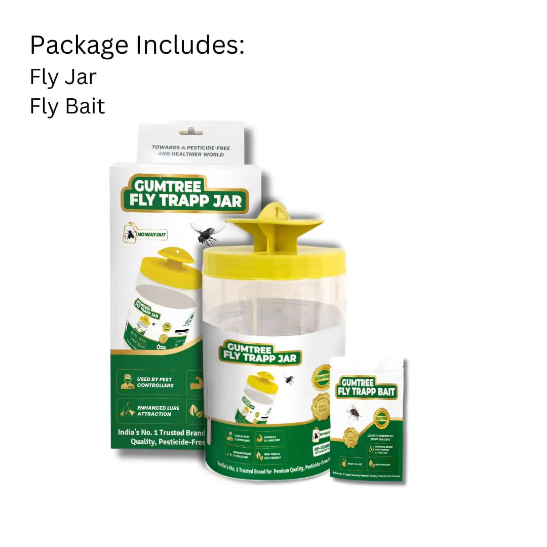Gumtree Fly Trapp Jar and Fly Bait packaging on a white background