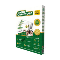 Gumtree fly trap card packaging with branding and product details on a white background