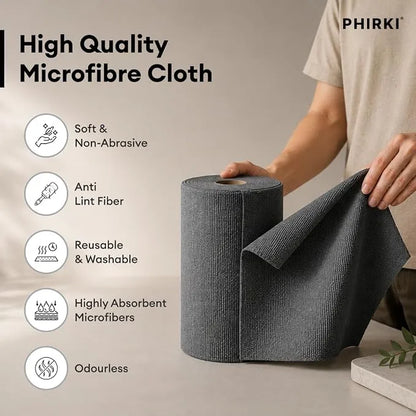 Phirki Microfiber Ultra-Absorbent 20 Pcs Cleaning Cloth Roll