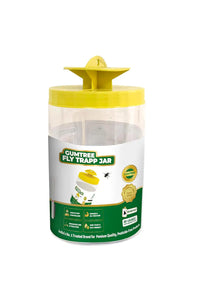 Gumtree Fly Trapp Jar with yellow lid on a white background