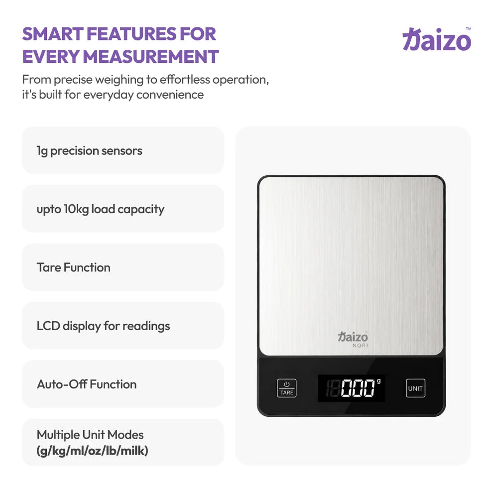 Kaizo NORI - Weightwise Kitchen Weighing Scale | Precision for Perfect Portions