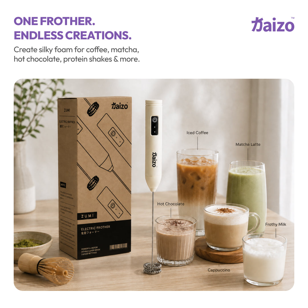 Kaizo ZUMI - Rechargeable Milk Frother: Perfect Foam for Coffee Lovers