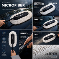 Phirki Car Duster - Lint-Free & Scratch-Free Car Cleaner Brush with Long Handle